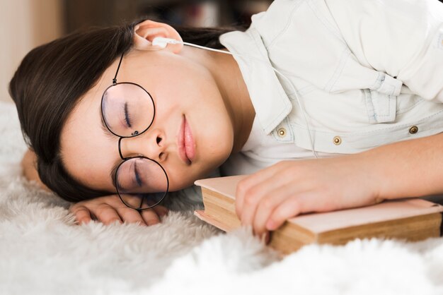 Portrait of adorable young girl sleeping