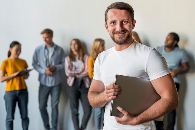 Free photo portrait of adult male smiling