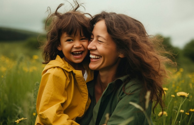 Free photo portrait of affectionate adult mother and daughter