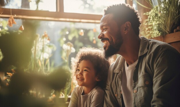 Portrait of affectionate father and child