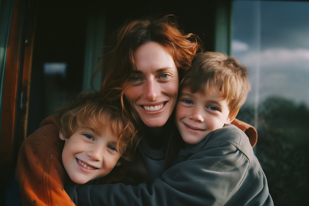 Free photo portrait of affectionate loving family