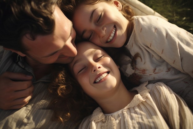 Free photo portrait of affectionate loving family