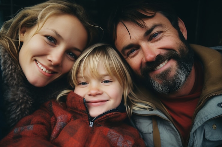 Free Photo portrait of affectionate loving family