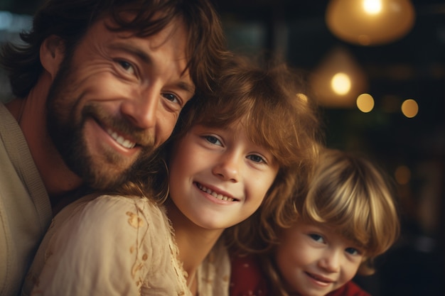 Free photo portrait of affectionate loving family