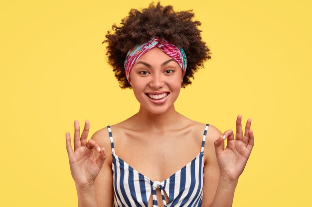 Portrait of African American woman posing