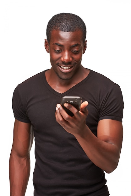 Portrait of african man talking on the phone