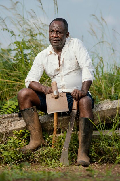 Portrait african senior man