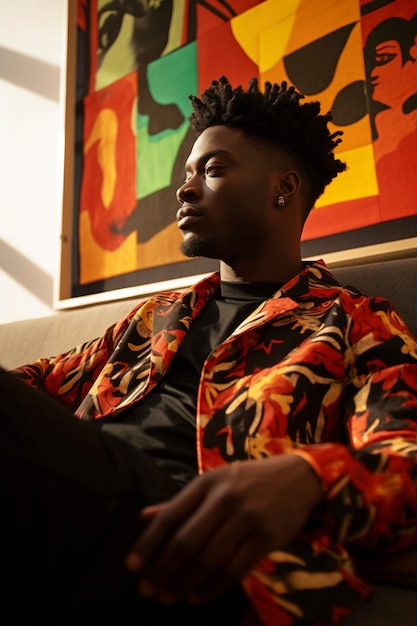 portrait of afro american man