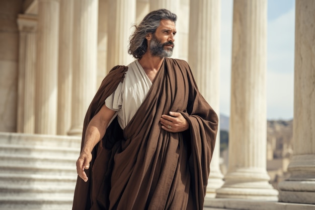 Free photo portrait of ancient greek philosopher