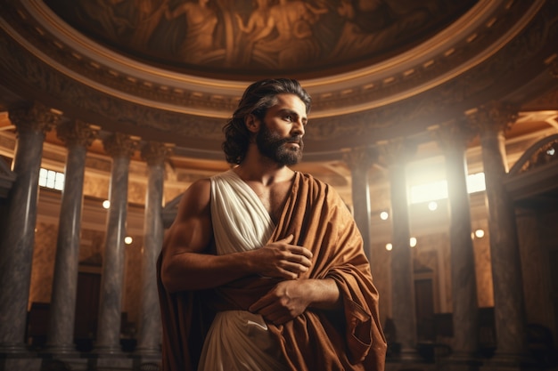 Free photo portrait of ancient greek philosopher