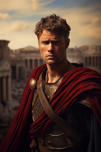 Free photo portrait of ancient roman man