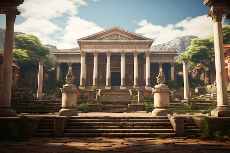Free Photo portrait of ancient roman palace