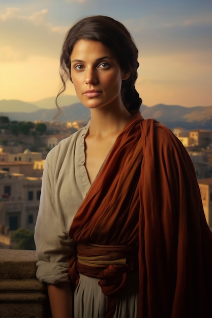 Free photo portrait of ancient roman woman