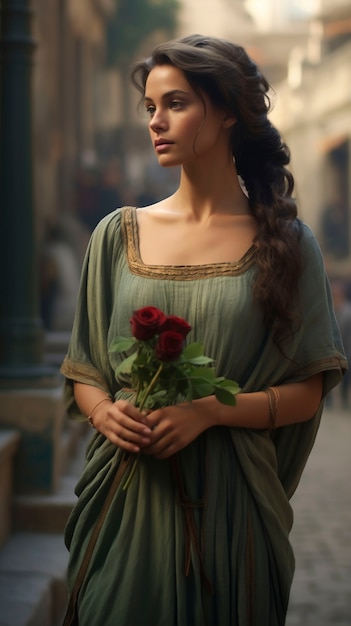 Free photo portrait of ancient roman woman