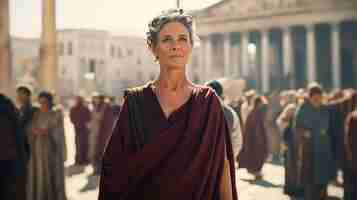 Foto gratuita ritratto di un'antica donna romana