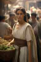 Free photo portrait of ancient roman woman