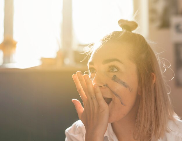 Portrait of artistic girl