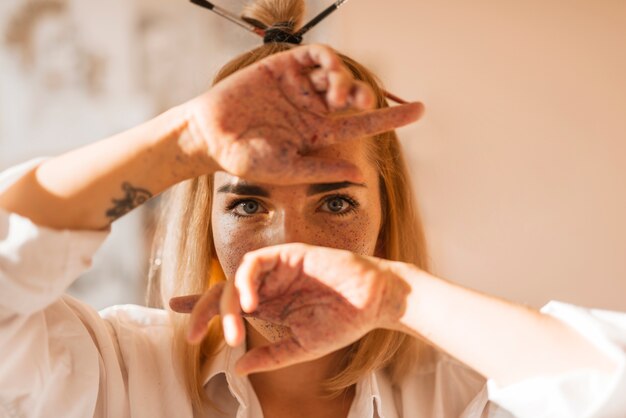 Portrait of artistic girl