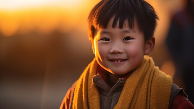 Free photo portrait of asian boy smiling