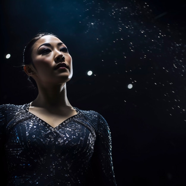 Portrait of asian gymnast getting ready for competition