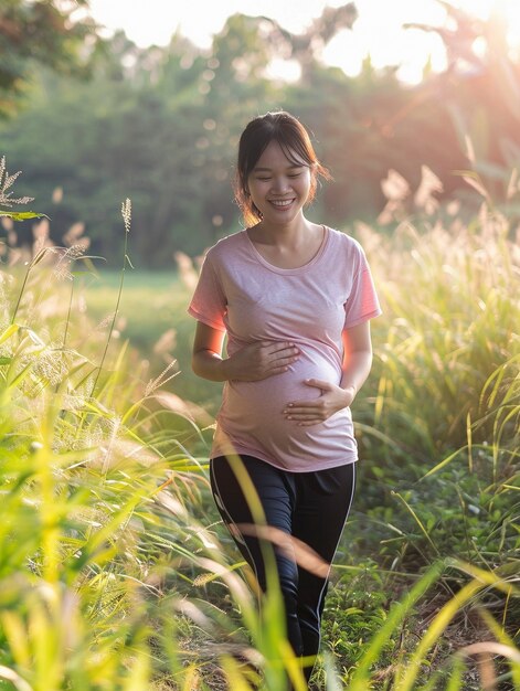 Free photo portrait of asian pregnant woman