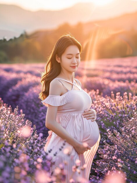 Portrait of asian pregnant woman