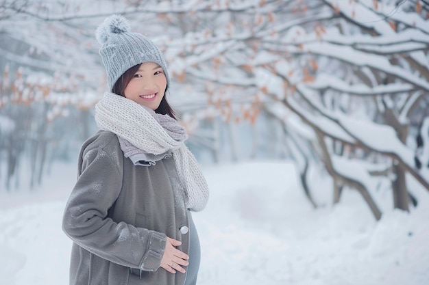 Free photo portrait of asian pregnant woman