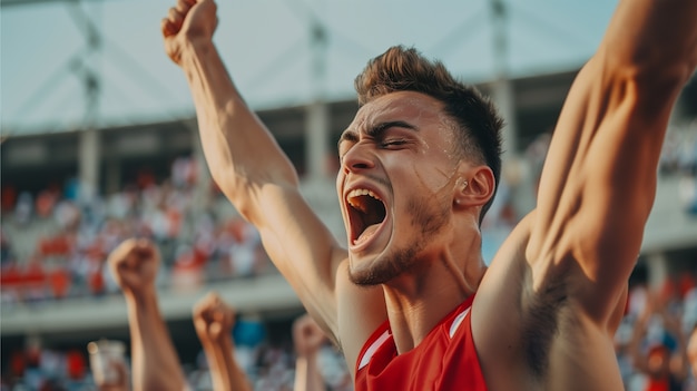 Foto gratuita ritratto di un atleta che gareggia nel torneo dei giochi olimpici