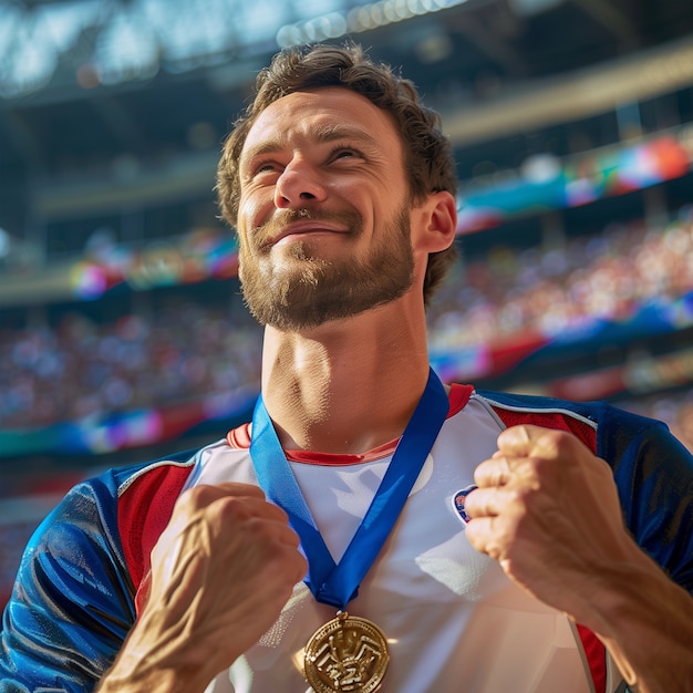 Foto gratuita portrait of athlete competing in the olympic games tournament