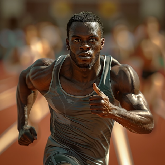 Portrait of athlete competing in the olympic games tournament
