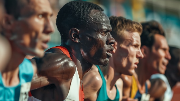 Portrait of athlete competing in the olympic games tournament