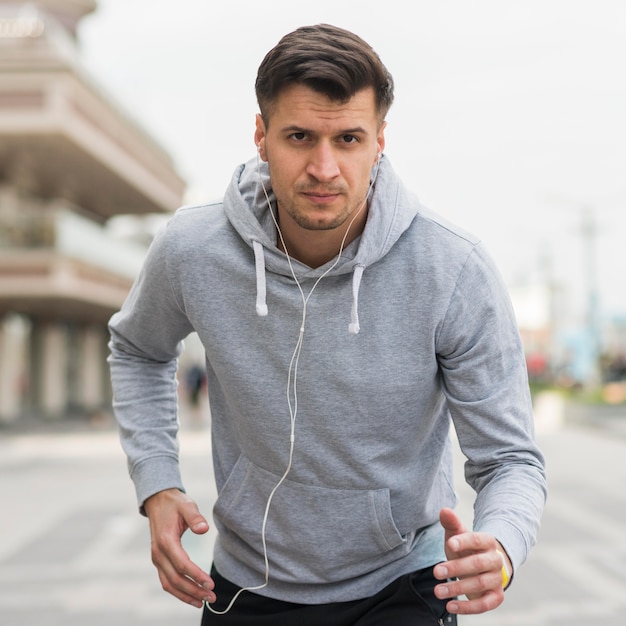 Portrait of athlete exercising outdoors