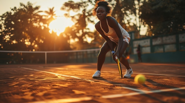 Free photo portrait of athletic female tennis player