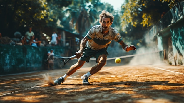 Free photo portrait of athletic male tennis player