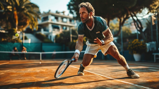 Foto gratuita ritratto di un tennista maschio atletico