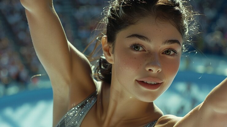 Free Photo portrait of athletic woman competing in the olympic games tournament