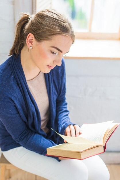 魅力的な女性の読書の肖像