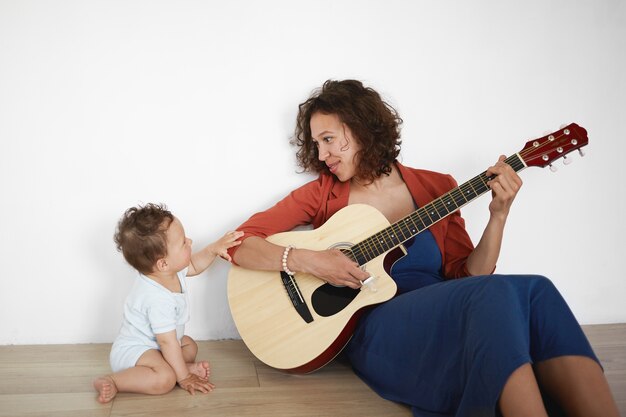 A portrait of a baby boy and mother