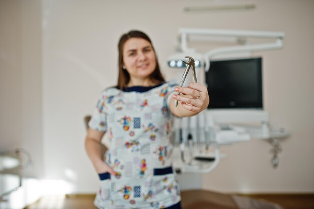 Portrait of baby dentist female at her dental office