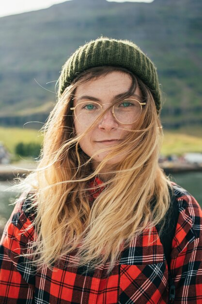 Portrait of beautiful authentic scandinavian woman