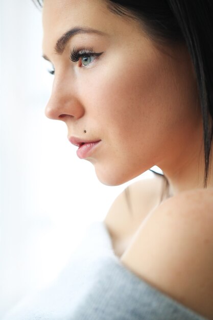 Portrait of beautiful brunette woman