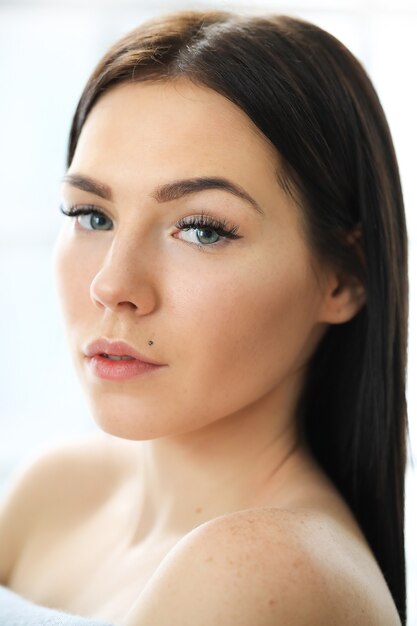 Portrait of beautiful brunette woman