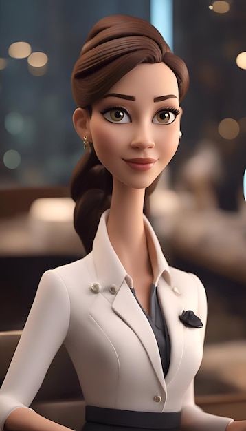 Free photo portrait of beautiful business woman in the office 3d rendering