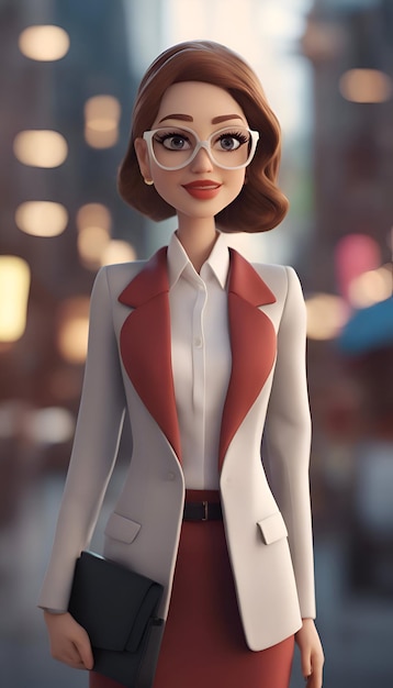 Free photo portrait of a beautiful business woman in a suit and glasses