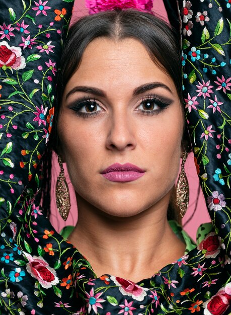 Portrait of beautiful flamenca looking at camera