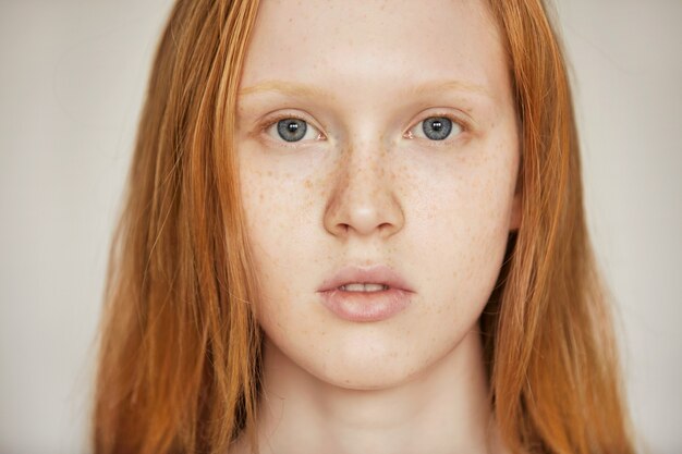 Portrait of beautiful ginger woman