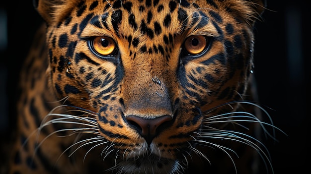 Foto gratuita ritratto di un bellissimo leopardo nello zoo ritratto di animali