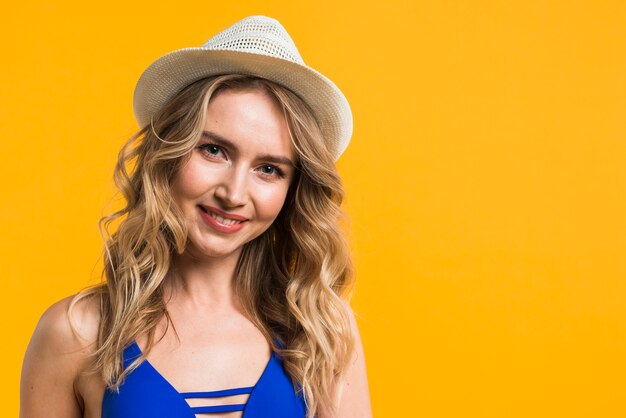 Portrait of beautiful model in hat