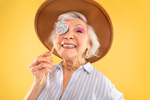 Portrait of beautiful senior woman posing