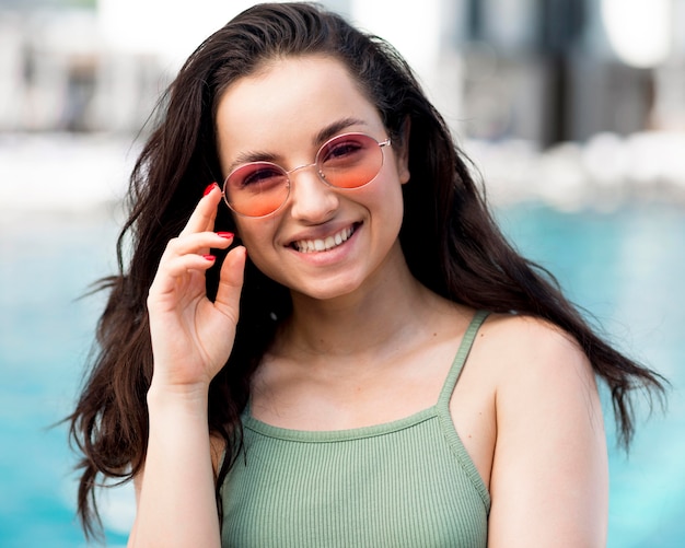 Portrait of beautiful smiling woman